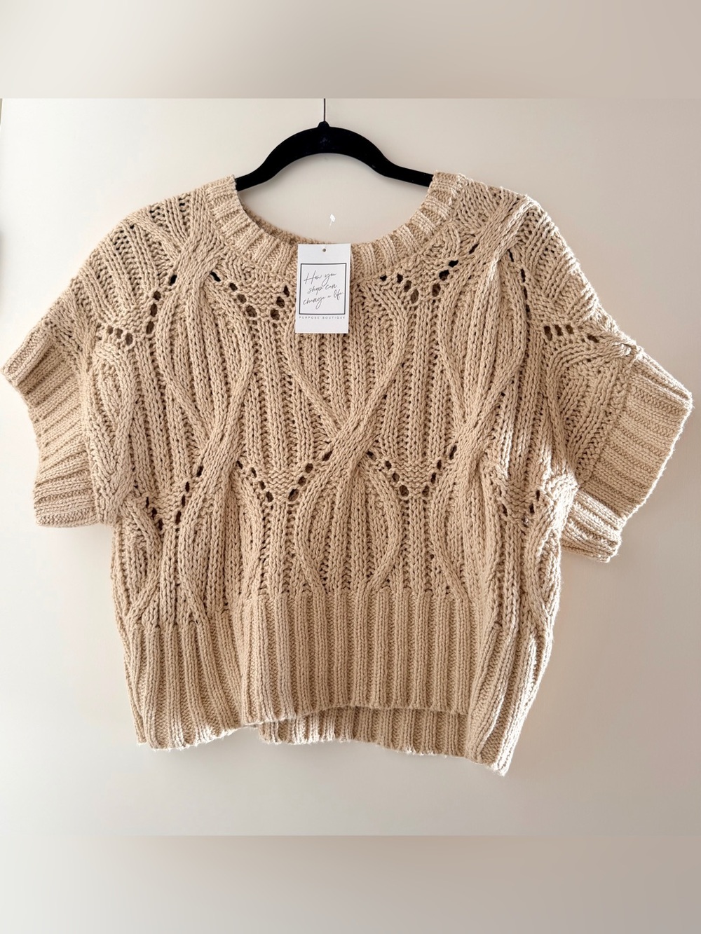 NWT By Together Beige Cali Crochet Top